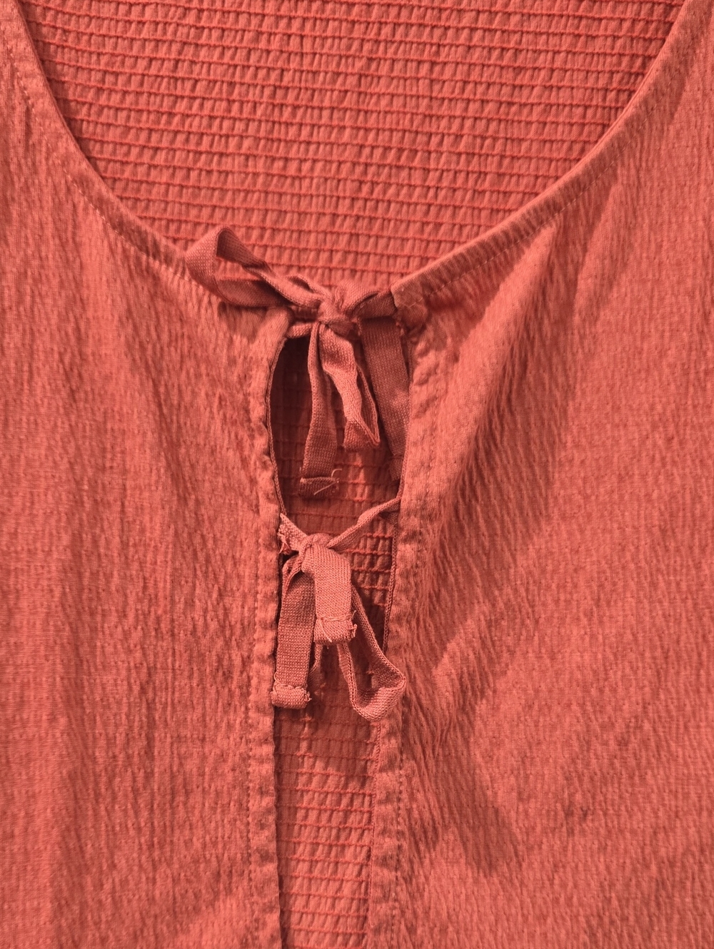 Cotton On Rust Tie-Front Scoop Neck Crop Top, Elevated Basic, Everyday Tee - Picture 2 of 7